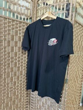 Zumiez Black Short Sleeve Tee with Small Red & White Chest Logo